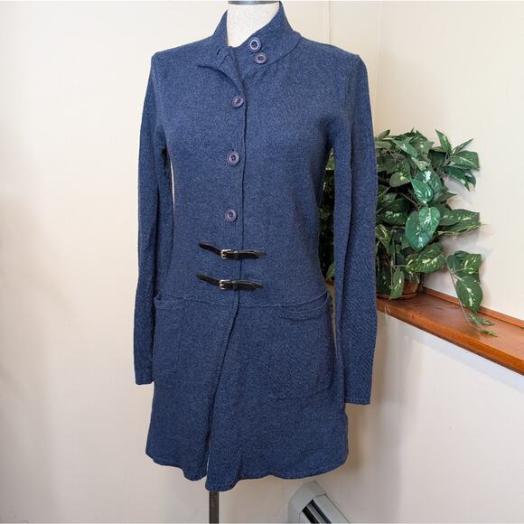 Toad&Co Navy Boiled Wood Lightweight Sweater Coat Size Small - Picture 2 of 9